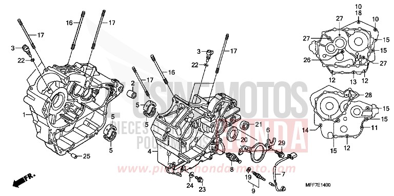 CRANKCASE for TRANSALP ABS SHASTA WHITE (NH138) from 2011